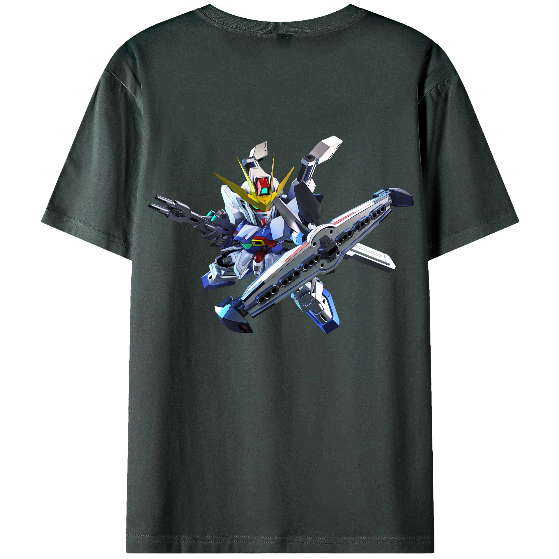 （画像用） 機動戦士ガンダム Mobile Suit Gundam 綿100％ メンズ半袖Tシャツ（バックプリント） 通気性